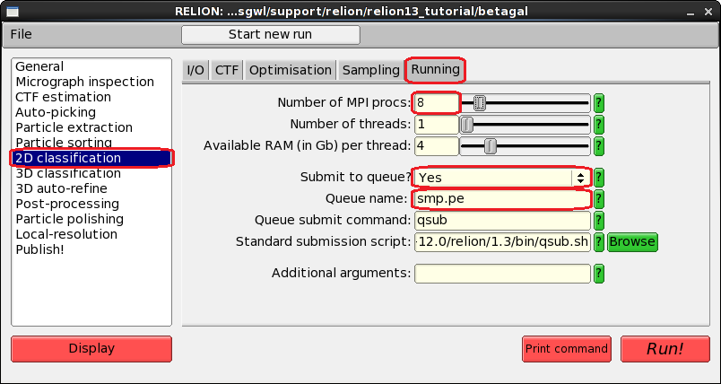 Relion 2D Classification Running MPI