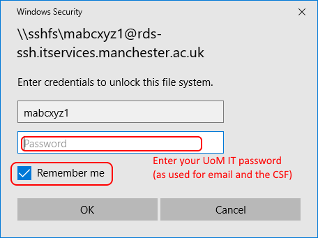 Enter your central IT password when asked